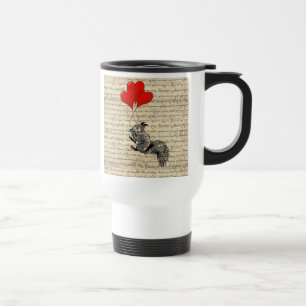 Mug De Voyage Écureuil et ballons cardiaques