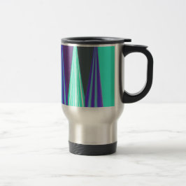 Mug De Voyage Edgy Blue Purple Cyan Chevron Art Imprimer