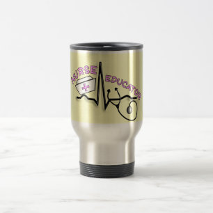 Mug De Voyage Éducatrice QRS d'infirmière et conception de