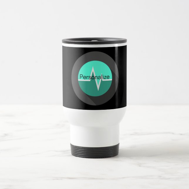 Mug De Voyage EKG ligne verte Voyage médical mug (Centre)