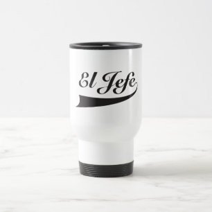 Mug De Voyage EL Jefe dans le lettrage noir