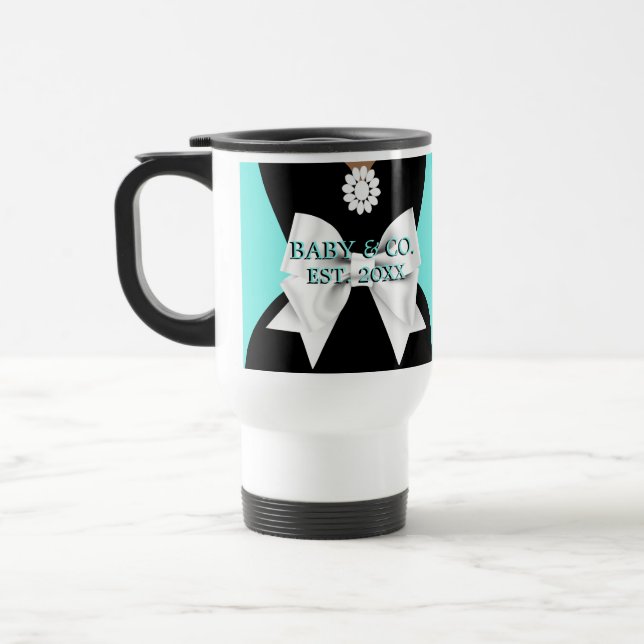 Mug De Voyage Elegant Aqua Tiffany Maman de grossesse ethnique (Gauche)