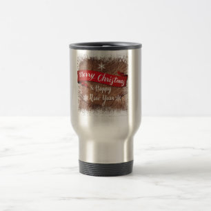 Mug De Voyage Élégant Joyeux Noël Écriture Flocons de Neige Blan