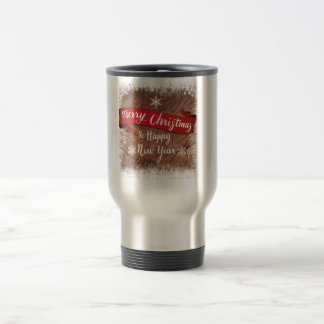 Mug De Voyage Elegant Merry Christmas Script White Snowflakes