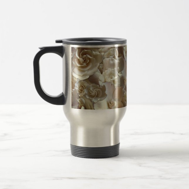 Mug De Voyage Élégant Rose floral Motif pétal (Gauche)