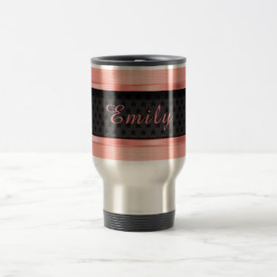 Mug De Voyage Élégant Rose Gold Metallic