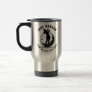 Mug De Voyage Elégante femme Golfer Monogramme Design