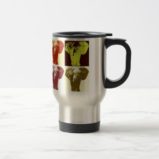 Mug De Voyage Eléphant Pop Art (Droit)
