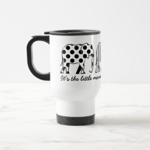 Mug De Voyage Éléphants Noir et Blanc Motif Moderne Tendance