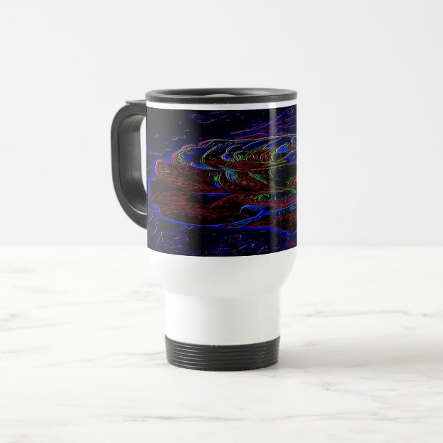 Mug De Voyage Embosses floraux : Rose 01-01 (Devant gauche)