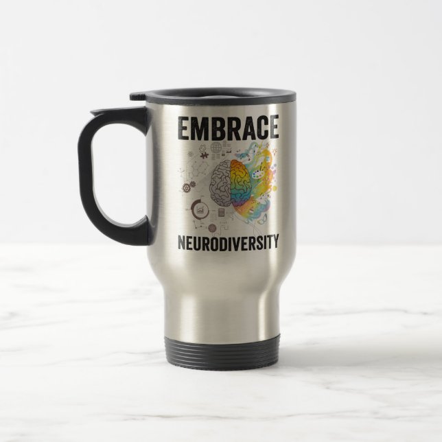 Mug De Voyage Embrace Neurodiversity Adhd Awareness Giftneurodiv (Gauche)