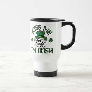 Mug De Voyage Embrassez-moi que je suis crâne irlandais