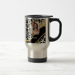 Mug De Voyage Empreinte de léopard noir et or