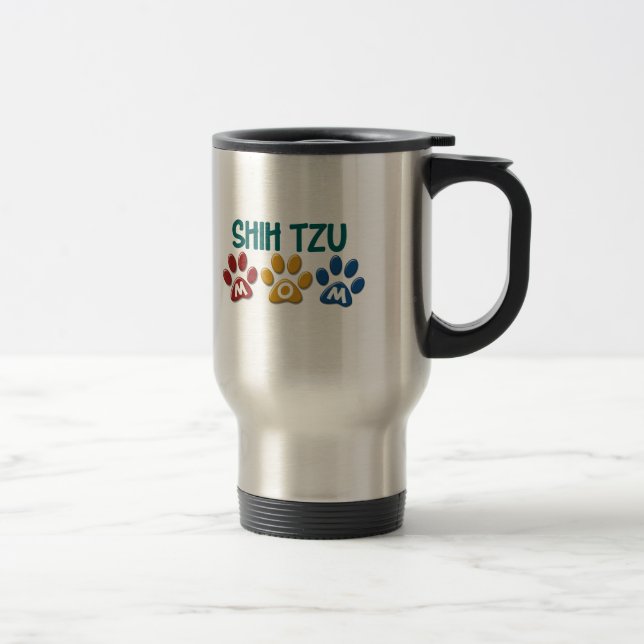 Mug De Voyage Empreinte de patte 1 de maman de SHIH TZU (Droit)