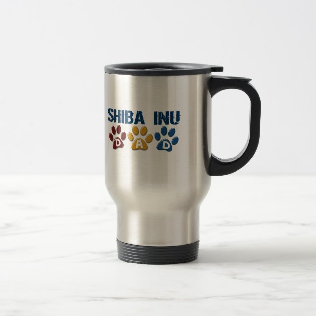 Mug De Voyage Empreinte de patte 1 de papa de SHIBA INU (Droit)