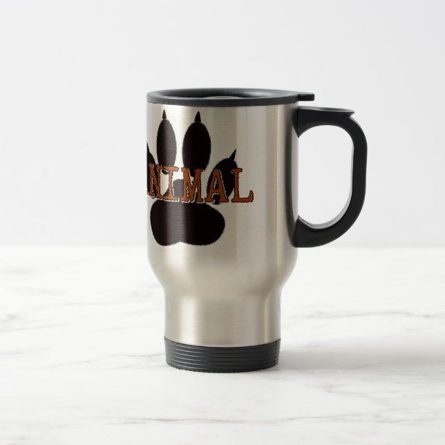 Mug De Voyage Empreinte de patte d'animal noir (Droit)