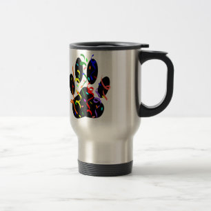 Mug De Voyage Empreinte de patte De Chien Avec Confetti Et Strea