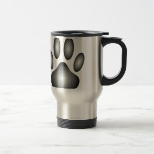 Mug De Voyage Empreinte de patte de chien en dégradé noir et bla