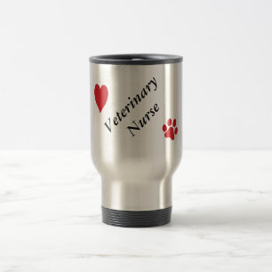 Mug De Voyage Empreinte de patte et coeur Infirmière-Rouges