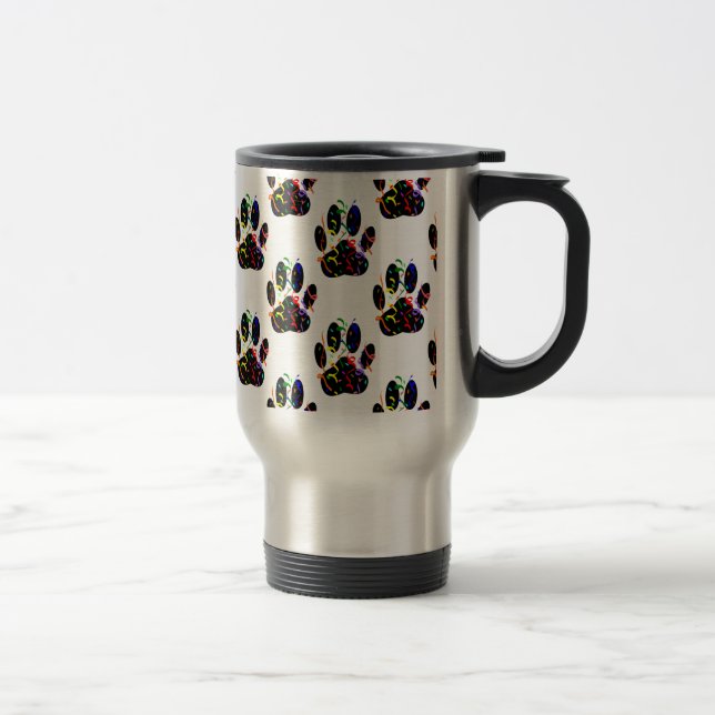 Mug De Voyage Empreintes de pattes Confetti Et Motif Party Strea (Droit)