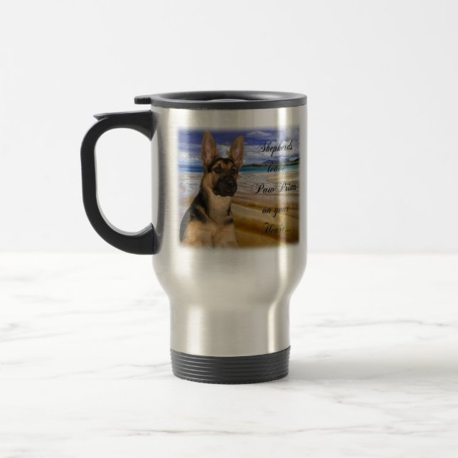Mug De Voyage Empreintes de pattes de berger allemand (Gauche)