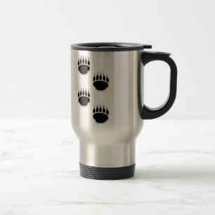 Mug De Voyage Empreintes de pattes de l'ours noir
