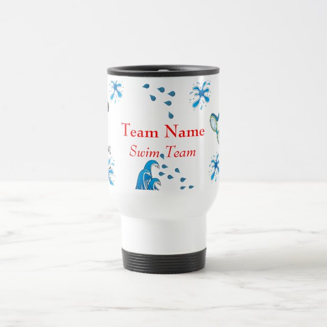 Mug De Voyage Équipe de natation Boug de voyage personnalisable (Centre)