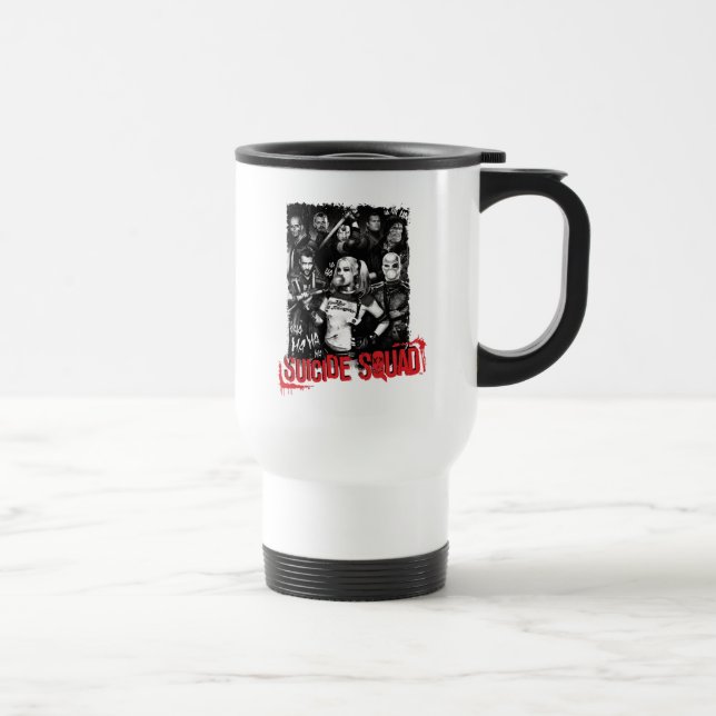 Mug De Voyage Équipe de suicide | Grunge Group Photo (Droite)