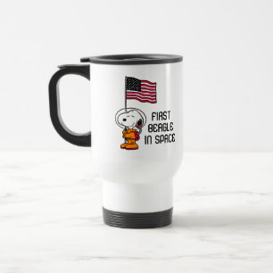 Mug De Voyage ESPACE   Snoopy avec astronaute du drapeau