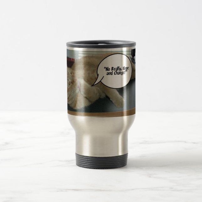 Mug De Voyage Espoir et changement/Humour de chat (Centre)