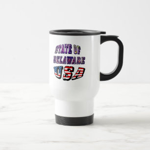 Mug De Voyage Etat du Delaware USA Photo & Flag Text