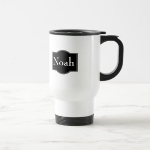 Mug De Voyage Étiquette noir personnalisé