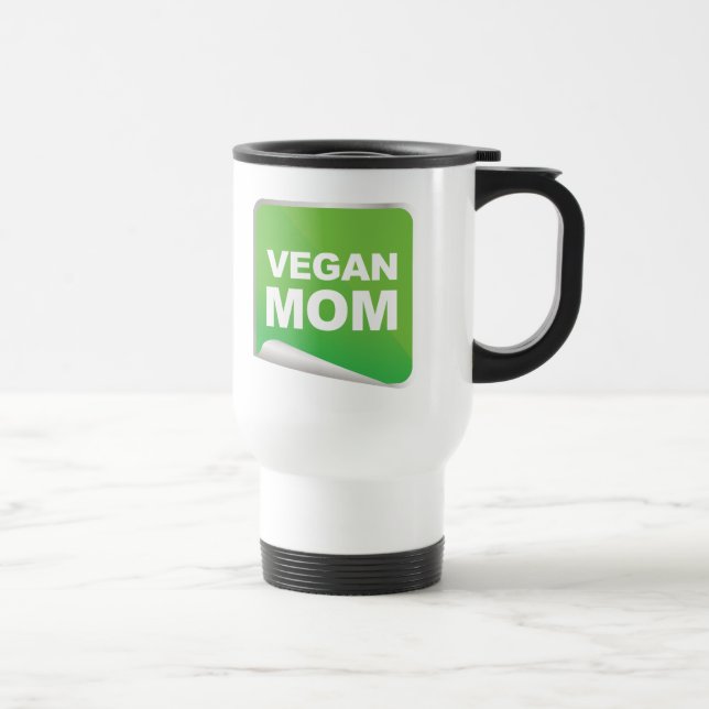 Mug De Voyage Étiquette végétalien de maman (Droite)