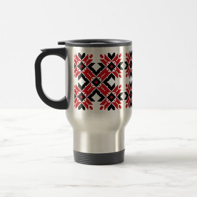 Mug De Voyage Europe de l'Est Motif, folklore traditionnel, folk (Gauche)