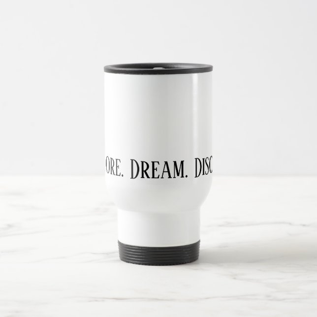 Mug De Voyage Explorez. Rêvez. Découvrez. Musique de voyage (Centre)