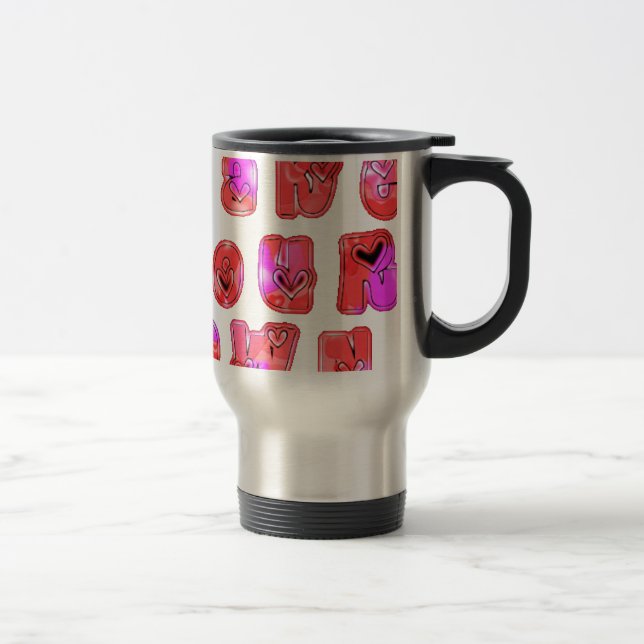 Mug De Voyage Faites votre propre coeur Art Design d'impression (Droit)
