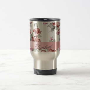 Mug De Voyage Féminin Chic Vintage Fleurs-Personnalisé