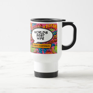 Mug De Voyage Femme Amusante Bande Dessinée Moderne Rétro Art Po
