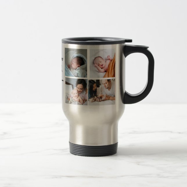 Mug De Voyage Fête de la Première Mère personnalisée Photo Colla (Droit)