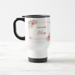 Mug De Voyage Fête des Mères Dieu bénisse Maman – Fleurs aquarel