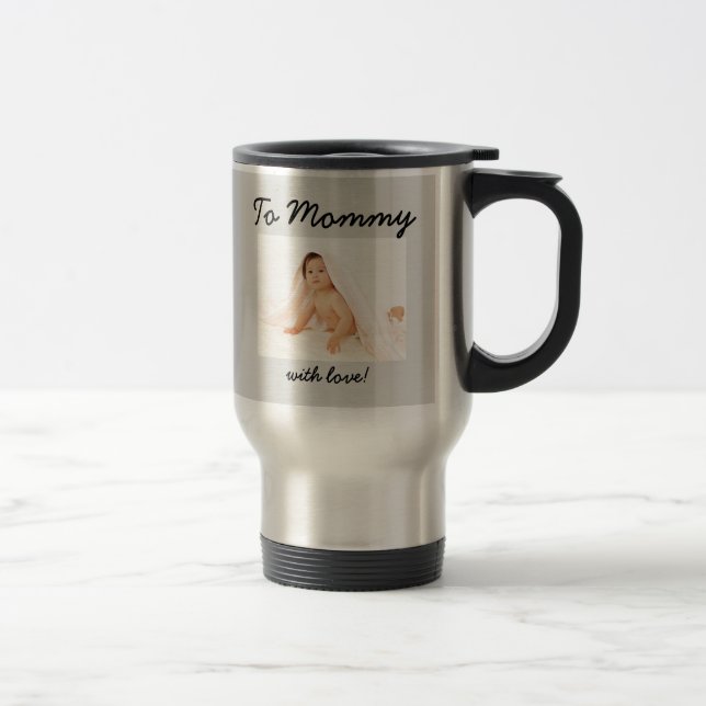 Mug De Voyage Fête des mères - Photo personnalisée / année (Droit)