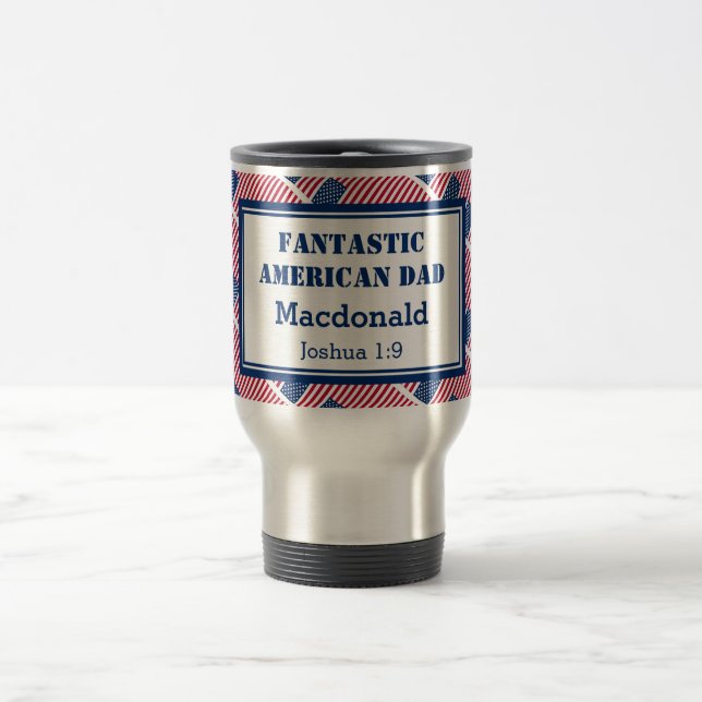 Mug De Voyage Fête des pères FANTASTIQUE DAD AMÉRICAIN Personnal (Centre)