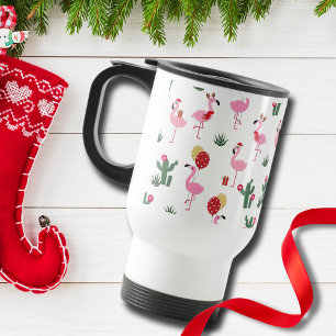 Mug De Voyage Fête du Flamant rose de Noël Vacances