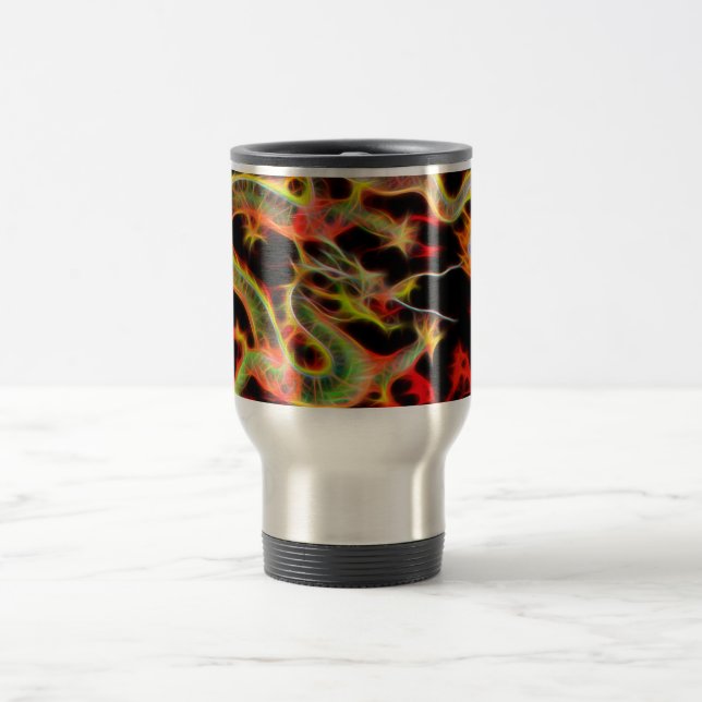 Mug De Voyage Feu de serpent de dragon sur Lucky Energy (Centre)