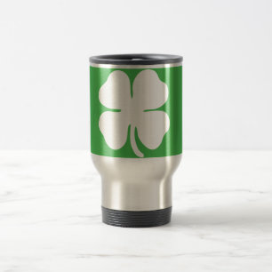 Mug De Voyage Feuille de trèfle blanc Voyage/Mug de navette