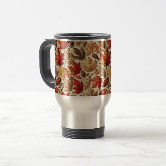 Mug De Voyage feuilles d'automne classiques (Devant gauche)