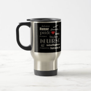 Mug De Voyage Fierté-Attributs d'élève-infirmière avec le coeur