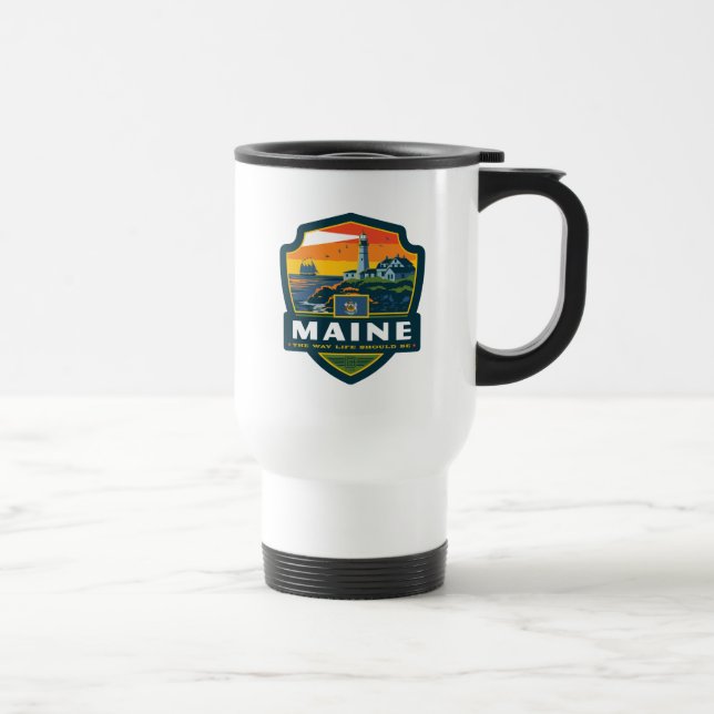 Mug De Voyage Fierté de l'État | Maine (Droite)