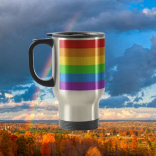 Mug De Voyage Fierté sur le Go : drapeau arc-en-ciel