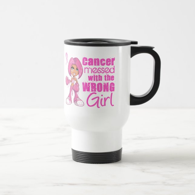 Mug De Voyage Fille 1 de combat de cancer du sein (Droite)